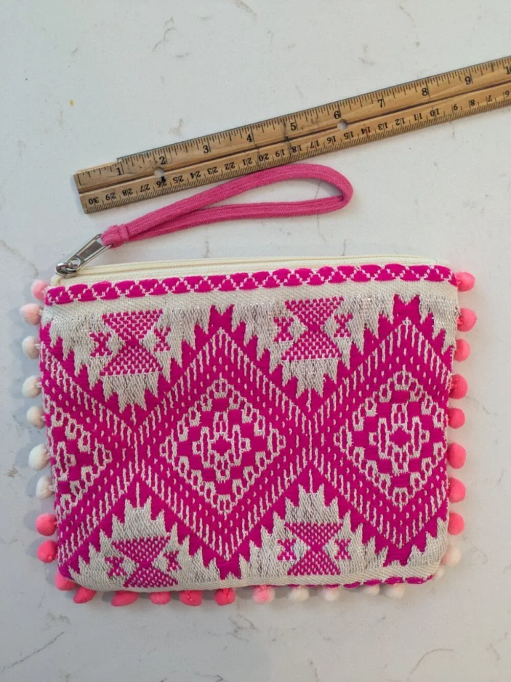 America & Beyond pink wristlet clutch purse